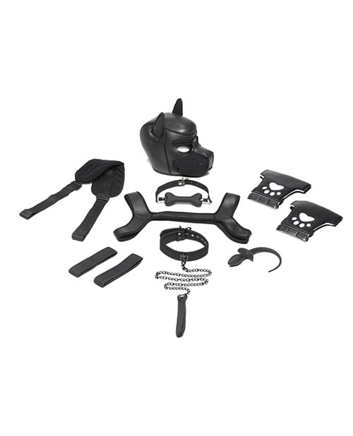 Master Series Pup Arsenal Set - Black Bondage Blindfolds & Restraints