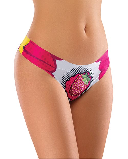 Mememe Intrigue Kissberry Printed Thong Large Lingerie