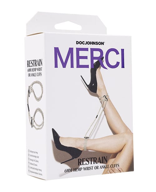 Merci Hogtie Bind & Tie Wrist or Ankle  Cuffs - 6 mm Hemp Natural Bondage Blindfolds & Restraints