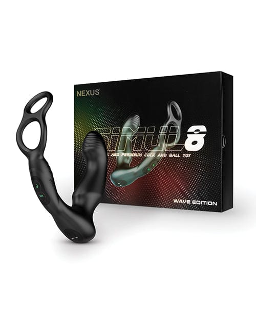 Nexus Simul8 Wave Dual Cock Ring Prostate Massage - Black Anal Products