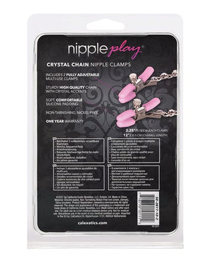 Nipple Play Crystal Chain Nipple Clamps - Pink Bondage Blindfolds & Restraints