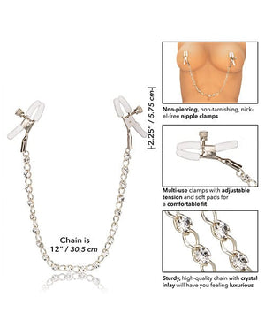 Nipple Play Crystal Nipple Clamps - Clear Bondage Blindfolds & Restraints