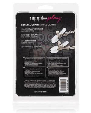 Nipple Play Crystal Nipple Clamps - Clear Bondage Blindfolds & Restraints