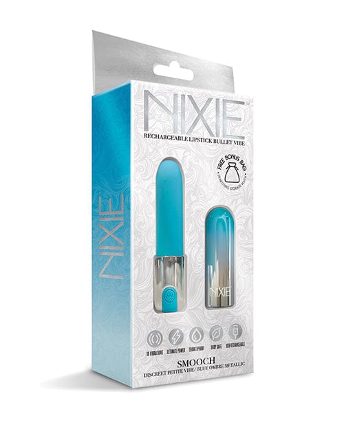 Nixie Smooch Rechargeable Lipstick Vibrator Blue Ombre Stimulators