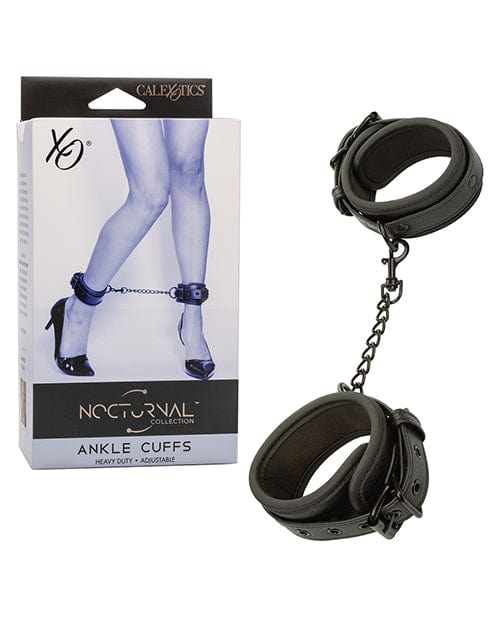 Nocturnal Collection Adjustable Ankle Cuffs - Black Bondage Blindfolds & Restraints