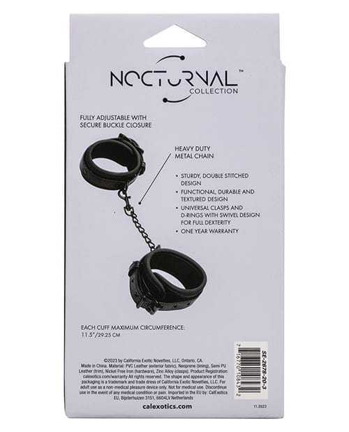 Nocturnal Collection Adjustable Ankle Cuffs - Black Bondage Blindfolds & Restraints