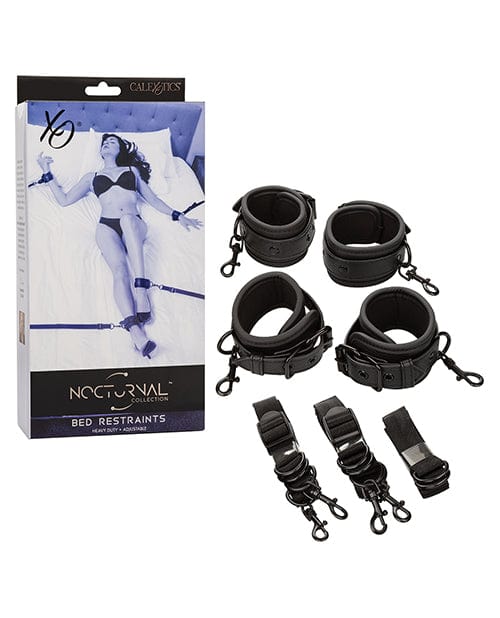 Nocturnal Collection Adjustable Bed Restraints - Black Bondage Blindfolds & Restraints