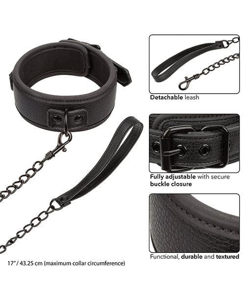 Nocturnal Collection Detachable Collar & Leash - Black Bondage Blindfolds & Restraints