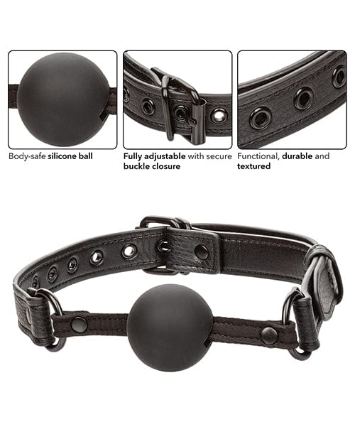 Nocturnal Collection Silicone Ball Gag - Black Bondage Blindfolds & Restraints