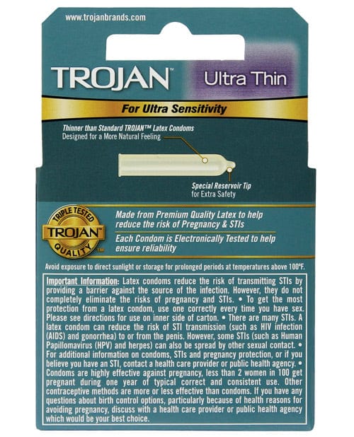 Paradise Marketing Condoms 3 Trojan Ultra Thin Condoms