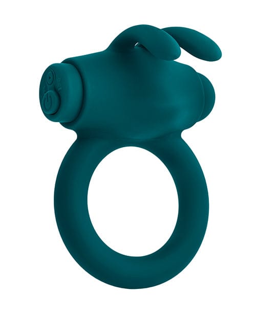 Playboy Pleasure Bunny Buzzer Cock Ring - Deep Teal Penis Enhancement