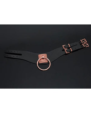 Pleasure Collection Adjustable Collar - Black/Rose Gold Bondage Blindfolds & Restraints