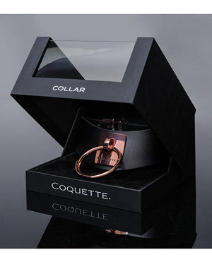 Pleasure Collection Adjustable Collar - Black/Rose Gold Bondage Blindfolds & Restraints