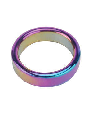 Plesur 2" Metal Cock Ring - Rainbow Penis Enhancement