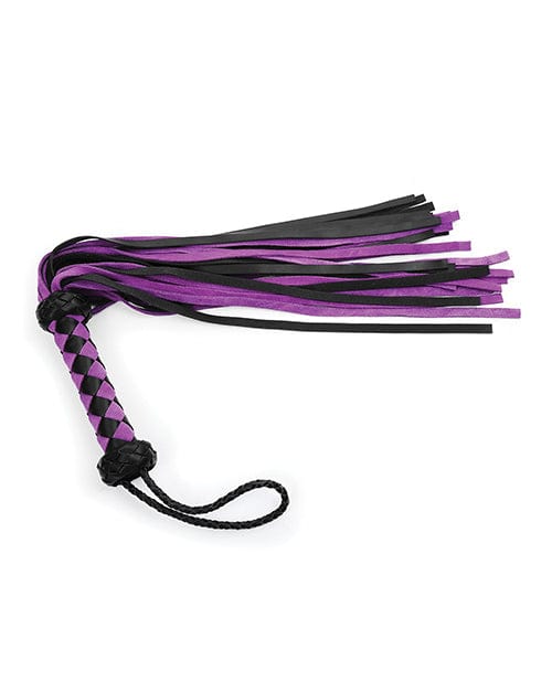 Plesur 22" Leather Flogger - Purple Bondage Blindfolds & Restraints