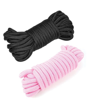 Plesur Cotton Shibari Bondage Rope 2 Pack Black/pink Bondage Blindfolds & Restraints