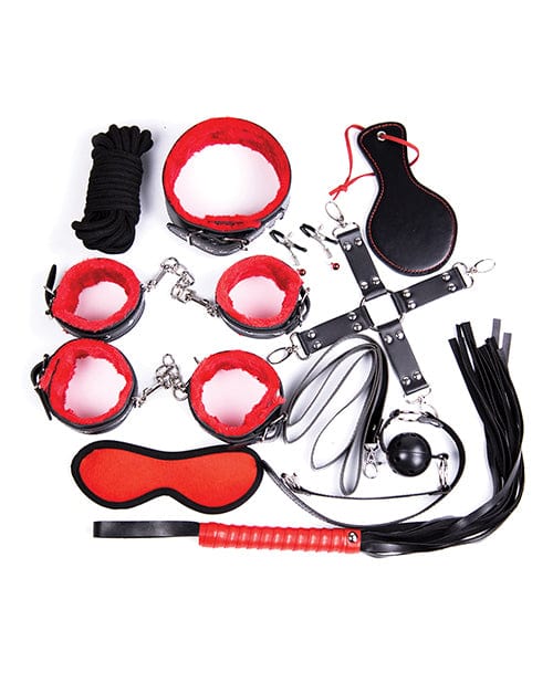 Plesur Deluxe Bondage Kit - Black/Red Bondage Blindfolds & Restraints