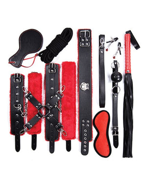 Plesur Deluxe Bondage Kit - Black/Red Bondage Blindfolds & Restraints