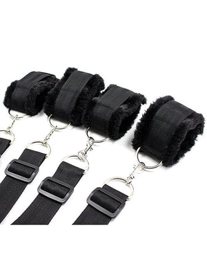 Plesur Fuzzy Bedroom Bondage Kit - Black Bondage Blindfolds & Restraints