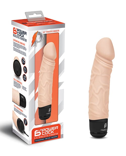 Powercocks 6.5" Realistic Vibrator Ivory Vibrators