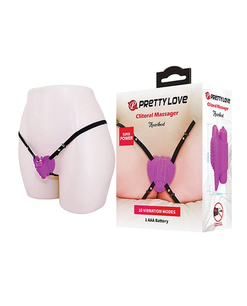 Pretty Love Heartbeat Strap On Clitoral Massager - Fuchsia Stimulators