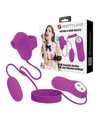 Pretty Love Suction & Vibro Bullets - Fuchsia: Dual Stimulation for Ultimate Clitoral Pleasure