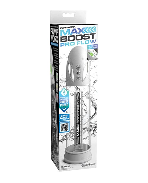 Pump Work Max Boost Pro White/Clear Penis Enhancement