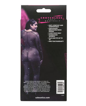 Radiance Crotchless Full Body Suit Black QN Lingerie - Plus/queen - Packaged