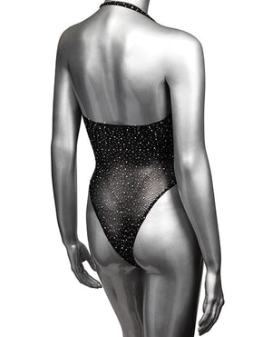 Radiance Deep V Body Suit Black O/S Lingerie