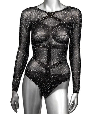 Radiance Long Sleeve Body Suit Black QN Lingerie - Plus/queen - Packaged