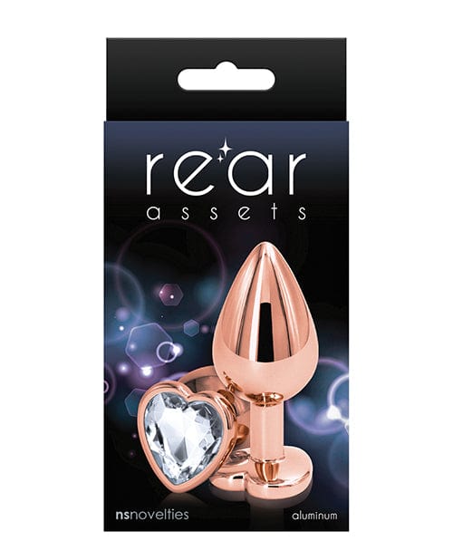 Rear Assets Rose Gold Heart Medium - Clear Anal Products