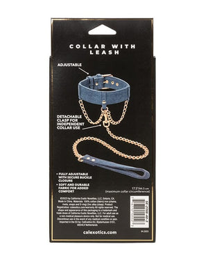 Ride 'Em Premium Denim Collection Collar w/Leash Bondage Blindfolds & Restraints