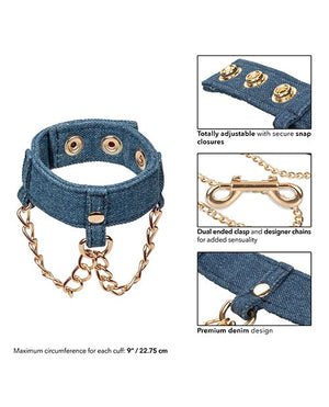 Ride 'Em Premium Denim Collection Wrist Cuffs Bondage Blindfolds & Restraints