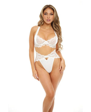 Sadie Underwire Lace Bra & High Waist Panty Bright White Large Lingerie