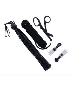 Saffron Tied & Twisted Bondage Set - Black Bondage Blindfolds & Restraints