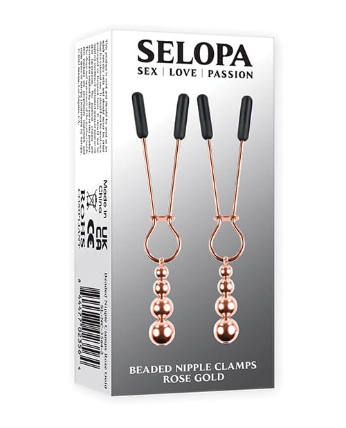 Selopa Beaded Nipple Clamps Rose Gold Bondage Blindfolds & Restraints