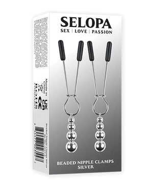 Selopa Beaded Nipple Clamps Silver Bondage Blindfolds & Restraints