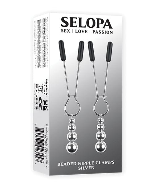 Selopa Beaded Nipple Clamps Silver Bondage Blindfolds & Restraints