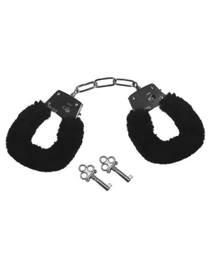 Sex & Mischief Furry Handcuffs - Black Bondage Blindfolds & Restraints