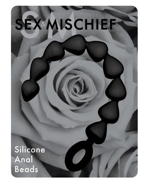 Sex & Mischief Silicone Anal Beads - Black Anal Products