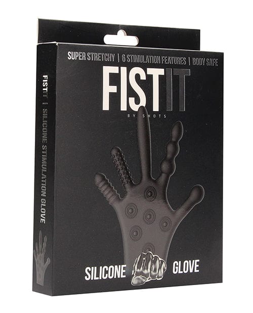 Shots Fistit Silicone Stimulation Glove - Black Stimulators