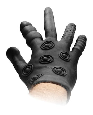 Shots Fistit Silicone Stimulation Glove - Black Stimulators