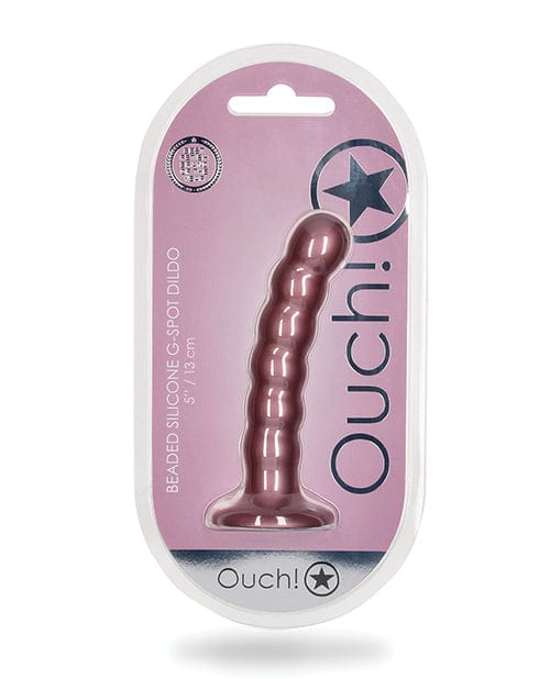 Shots Ouch 5" Beaded G-spot Dildo Rose Gold Dongs & Dildos