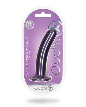 Shots Ouch 6" Smooth G-spot Dildo Metallic Purple Dongs & Dildos