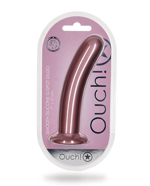 Shots Ouch 7" Smooth G-spot Dildo Rose Gold Dongs & Dildos