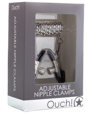 Shots Ouch Adjustable Nipple Clamps W/chain Metal Bondage Blindfolds & Restraints