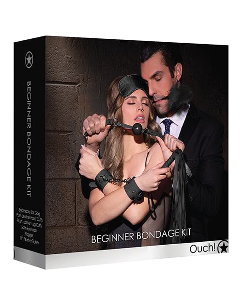 Shots Ouch Beginners Bondage Kit - Black Bondage Blindfolds & Restraints