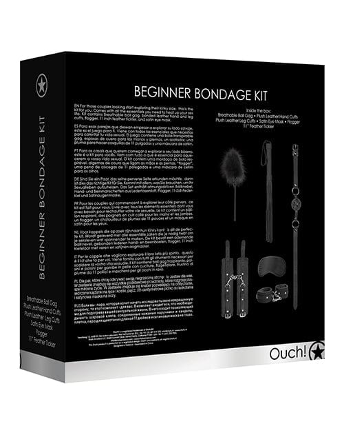 Shots Ouch Beginners Bondage Kit - Black Bondage Blindfolds & Restraints