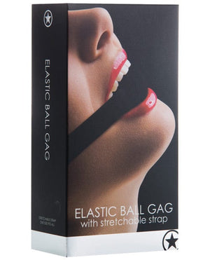 Shots Ouch Elastic Ball Gag - Black Bondage Blindfolds & Restraints