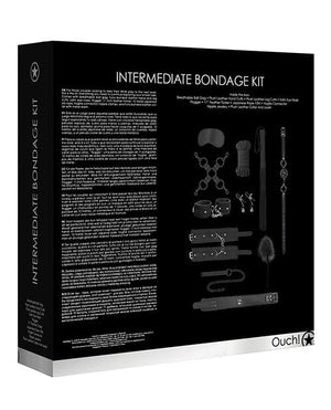 Shots Ouch Intermediate Bondage Kit - Black Bondage Blindfolds & Restraints